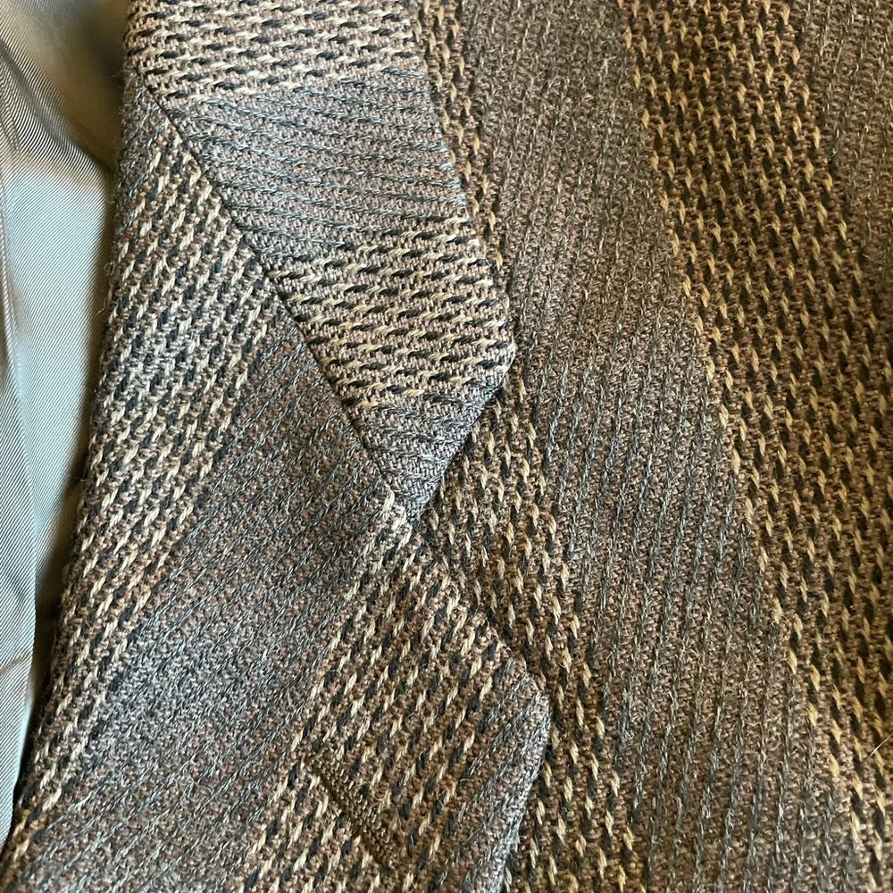 MANI by GIORGIO ARMANI Made in Italy Vintage Textured Stripe Wool Jacket 42 L‎